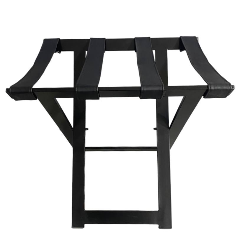 JVD folding luggage rack black metal with straps