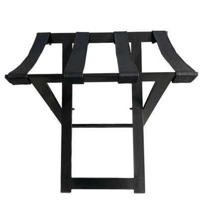 JVD folding luggage rack black metal with straps