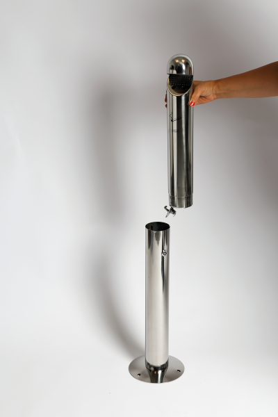 Probbax tubular ashtray 1.1 l chrome