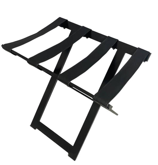 JVD folding luggage rack black metal with straps