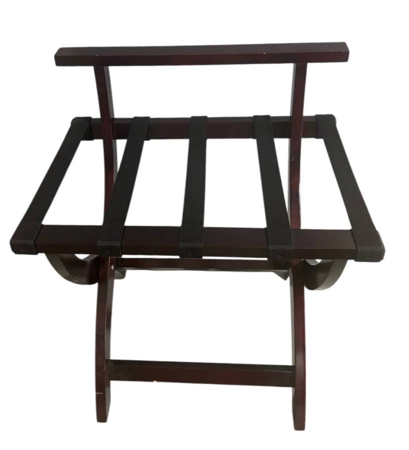 JVD mahogany luggage rack with backrest, foldable