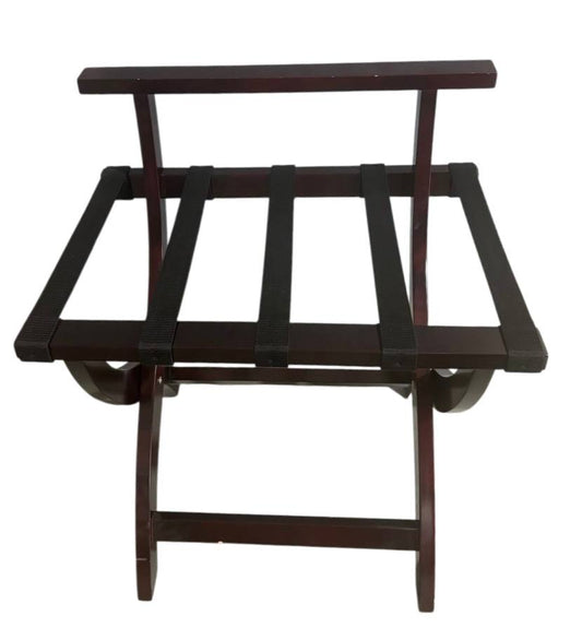 JVD mahogany luggage rack with backrest, foldable