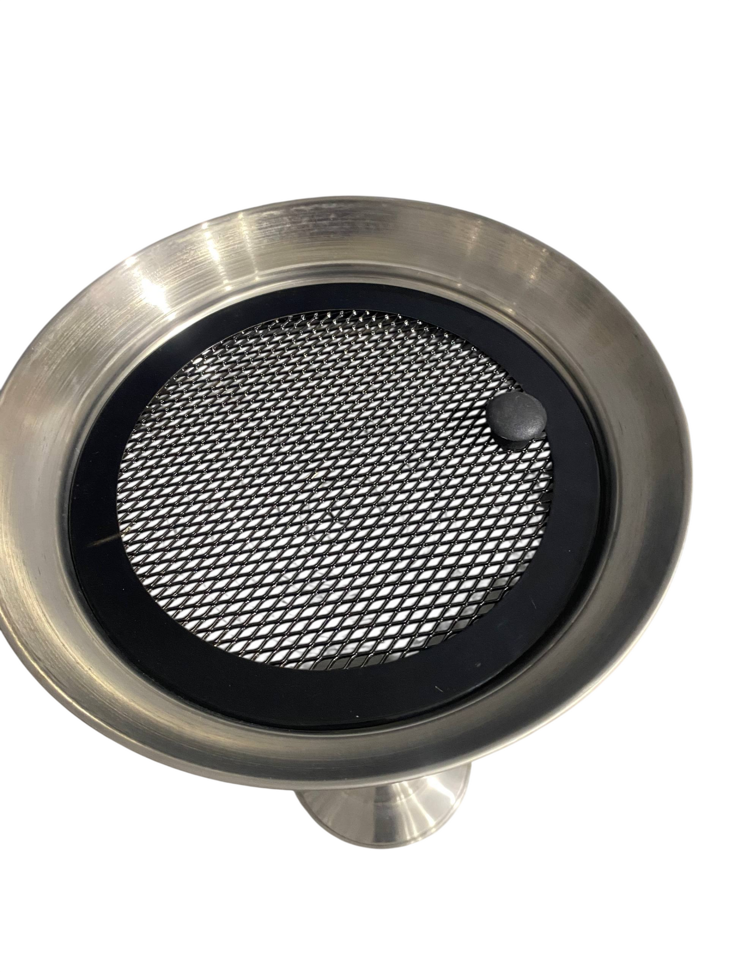 Floor ashtray plate with mesh, silver