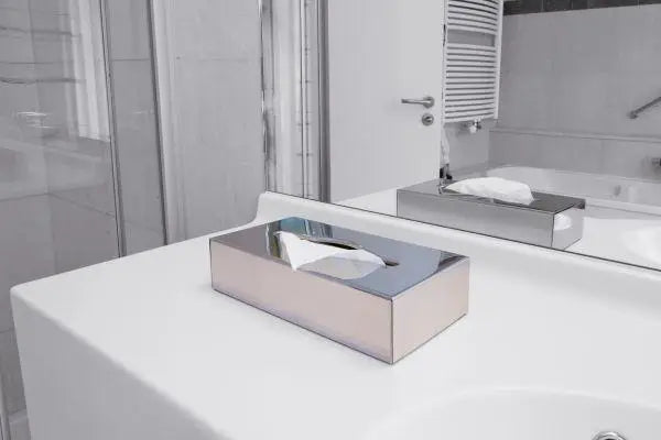 Wall-mounted cosmetic tissue dispenser Probbax stainless steel rectangular