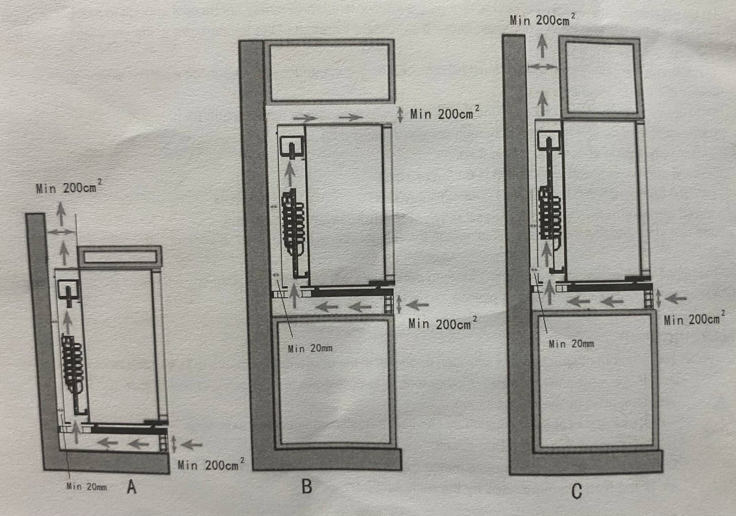 Built-in minibar 44 l for hotels, absorption, black