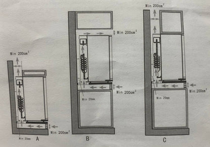 Built-in minibar 44 l for hotels, absorption, black