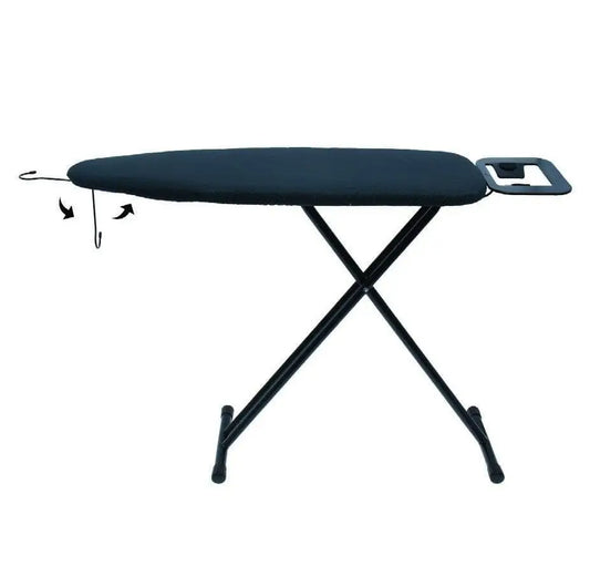 JVD ironing board with built-in hook, black