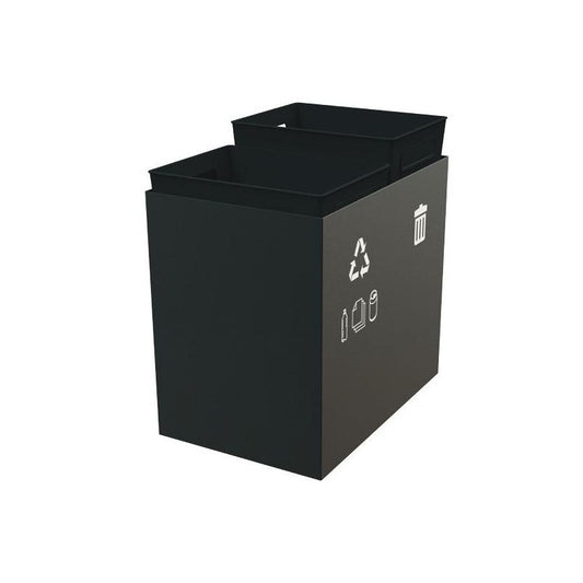 JVD sorting basket with 2 inner containers 20 l (black)