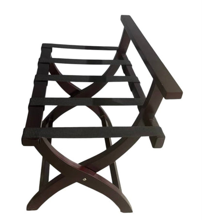 JVD mahogany luggage rack with backrest, foldable