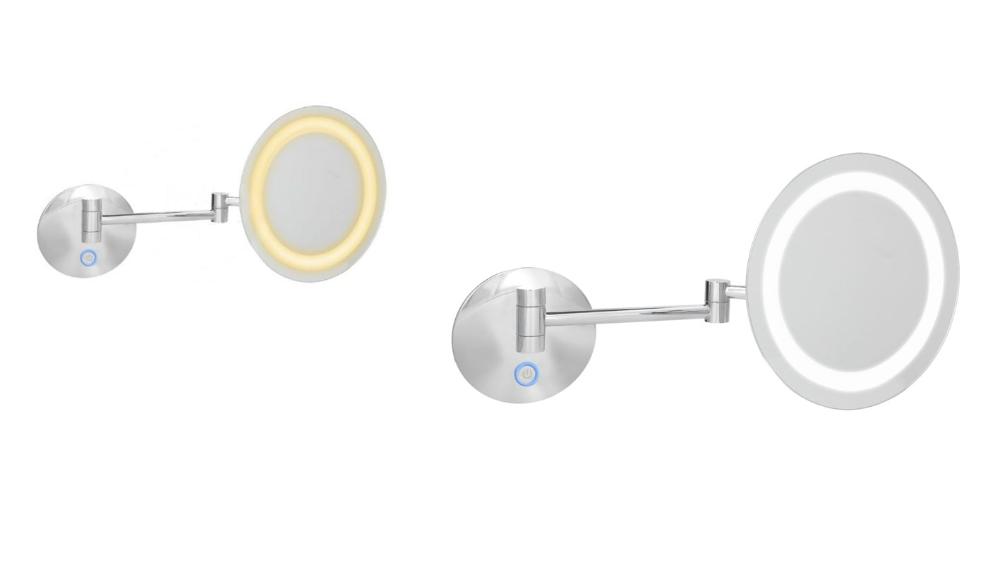 Cosmetic mirror JVD Celeste Duet 230mm with backlight chrome